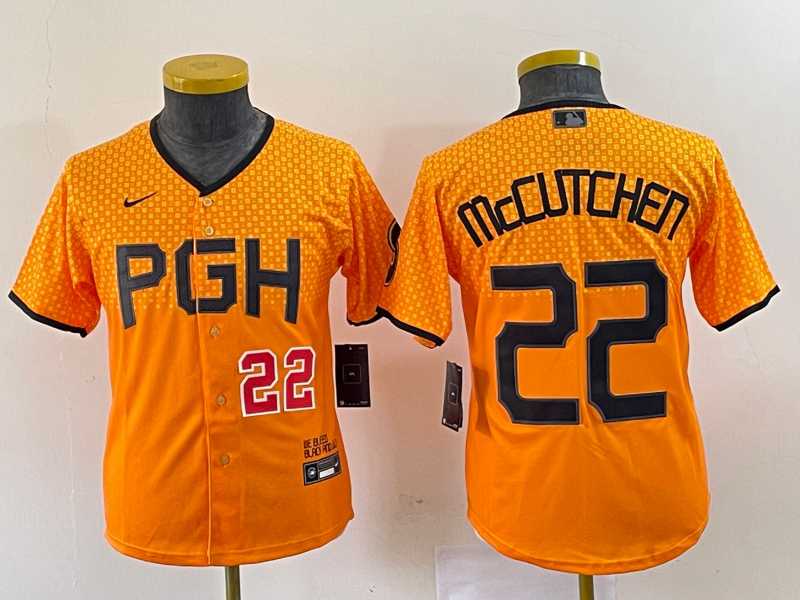 Youth Pittsburgh Pirates #22 Andrew McCutchen Number Yellow 2023 City Connect Stitched Jersey,We sell and wholesale Youth Pittsburgh Pirates #22 Andrew McCutchen Number Yellow 2023 City Connect Stitched Jersey on line form chian!